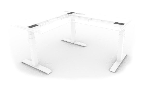 Electric Triple Motor L Shape Sit to Standing Desk Frame 3 Stage (90 Degree) 